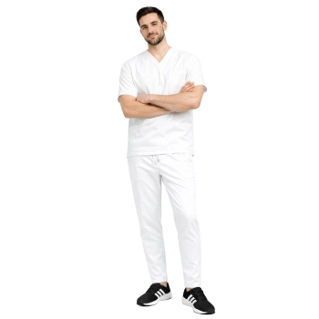 Komplet medyczny męski biały CLINIC SLIM roz. L – komplet medyczny – strój medyczny